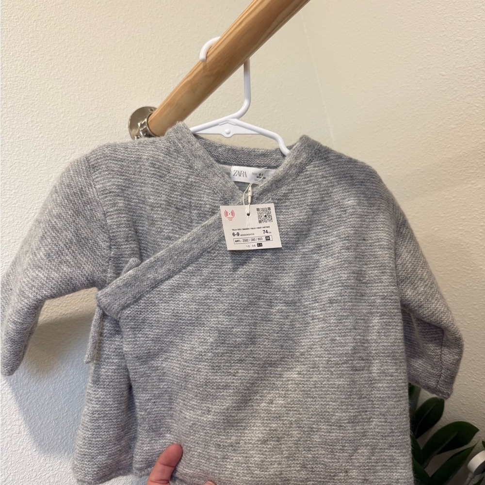 Zara Gray Knit Baby Jacket